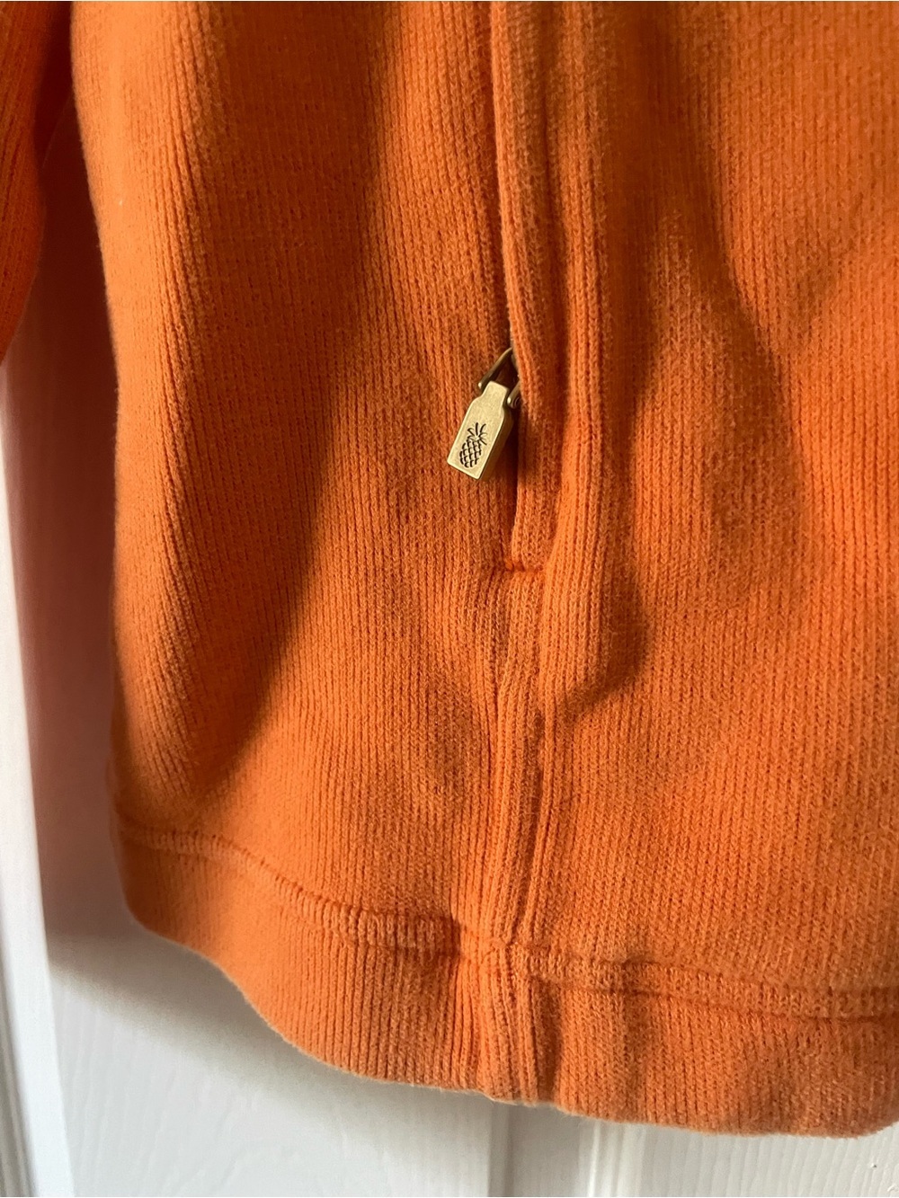 Tommy Bahama Women’s Orange Full-Zip Fleece Jacket Large - Picture 2 of 4
